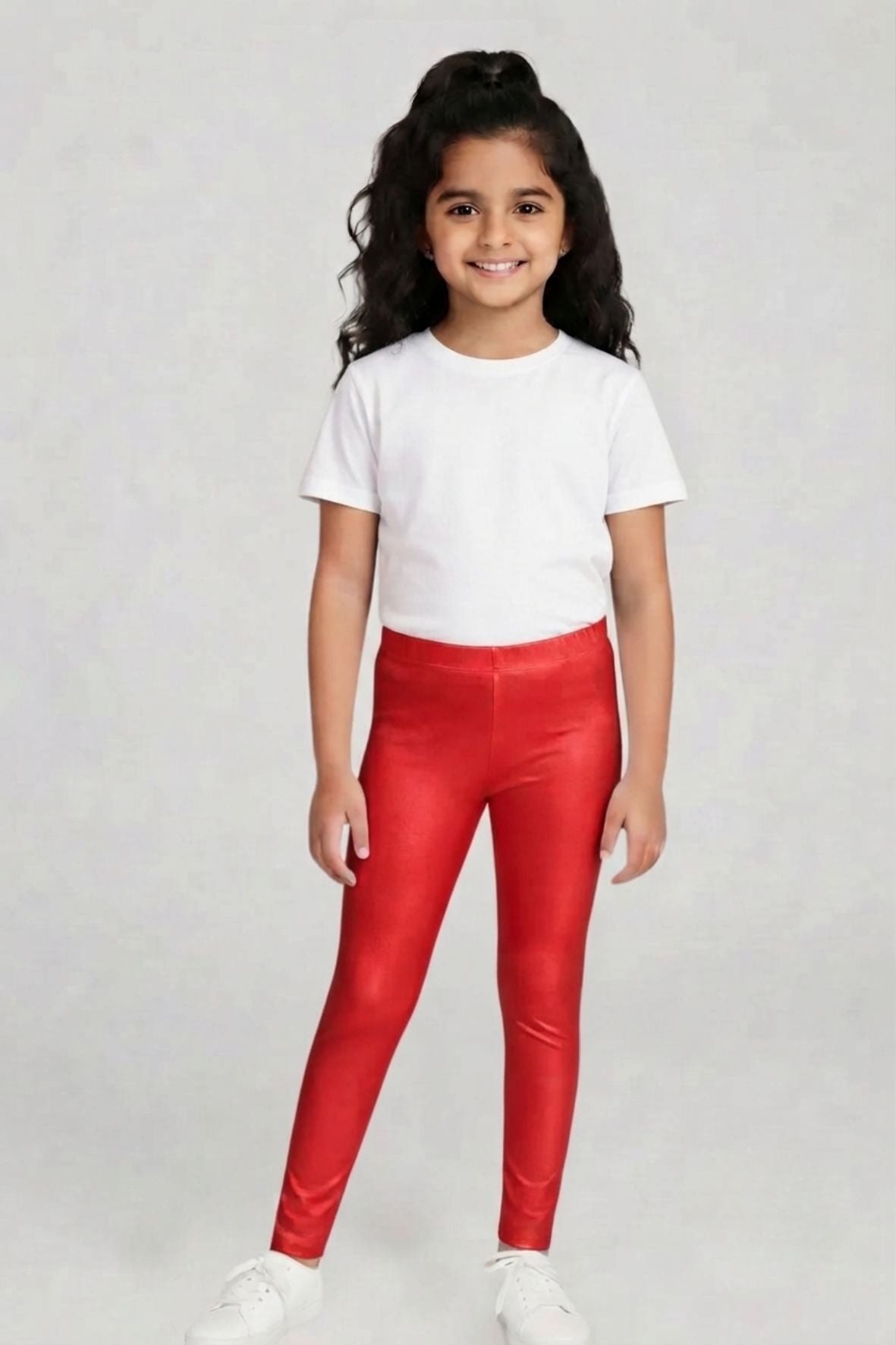 Red Metallic Leggings