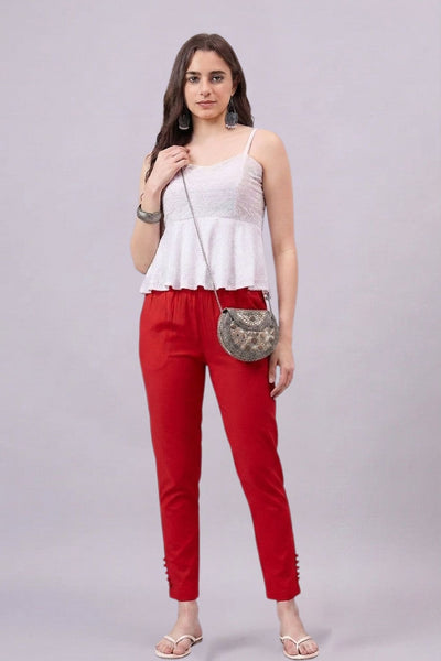 Baby Pink Regular Fit Potli Pants