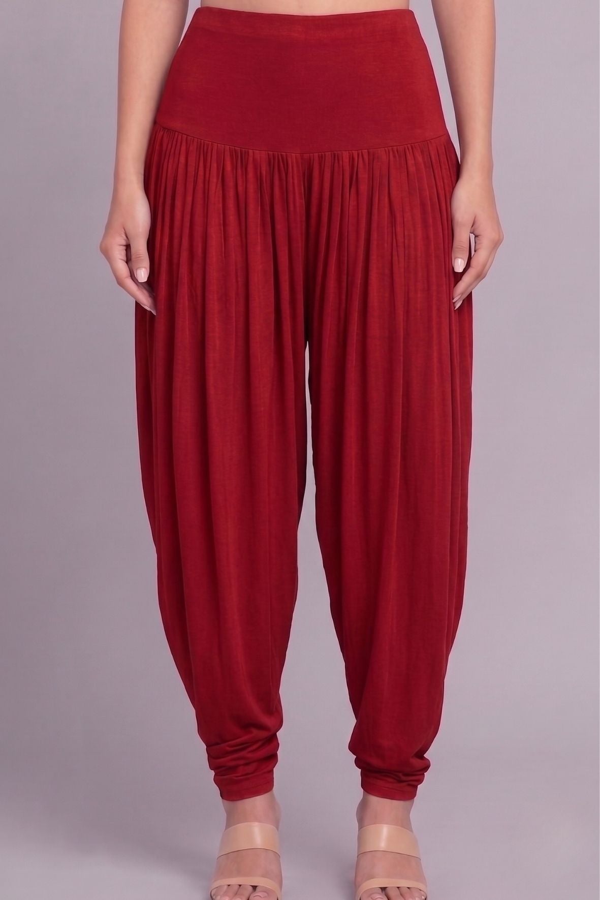 Red Viscose Plain Dhoti