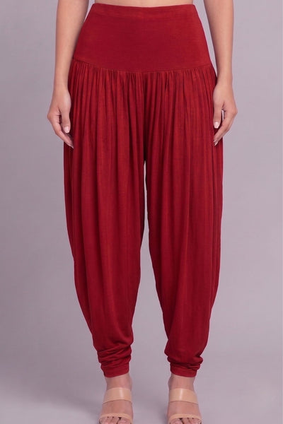 Red Viscose Plain Dhoti