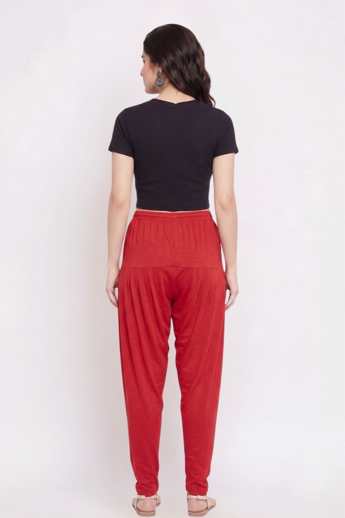 Red Plain Viscose Patiala