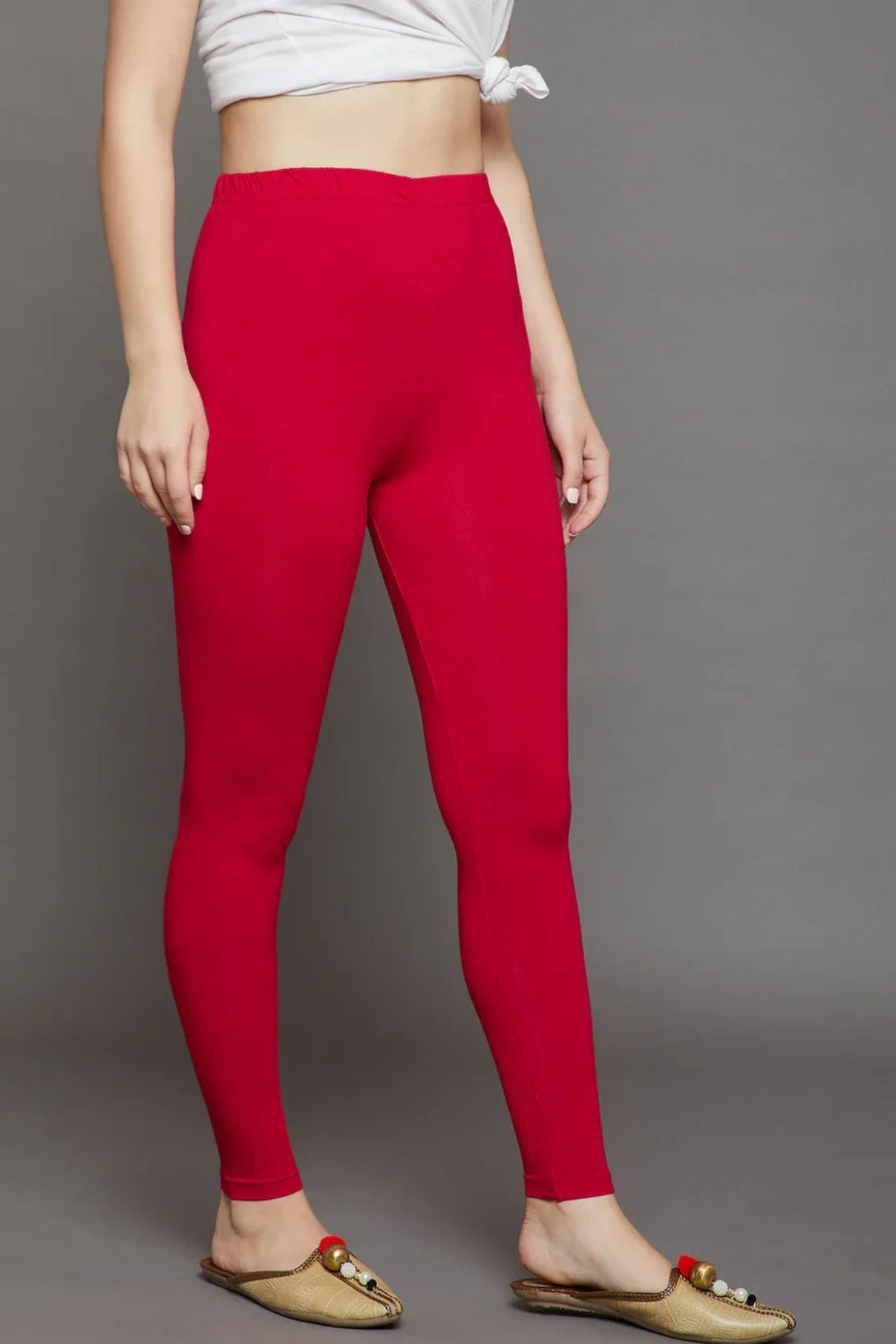 Red Viscose Ankle Legging