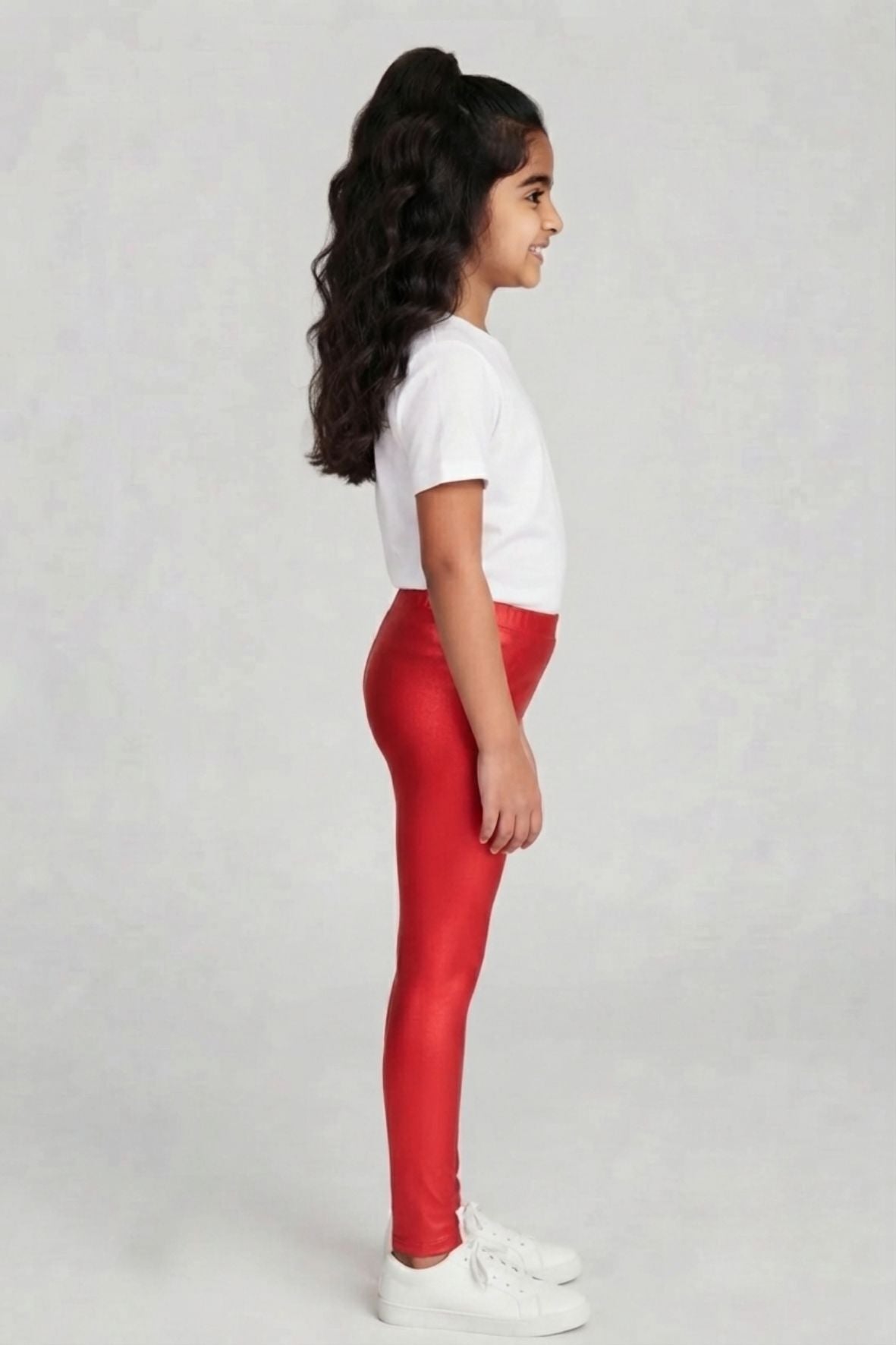 Red Metallic Leggings