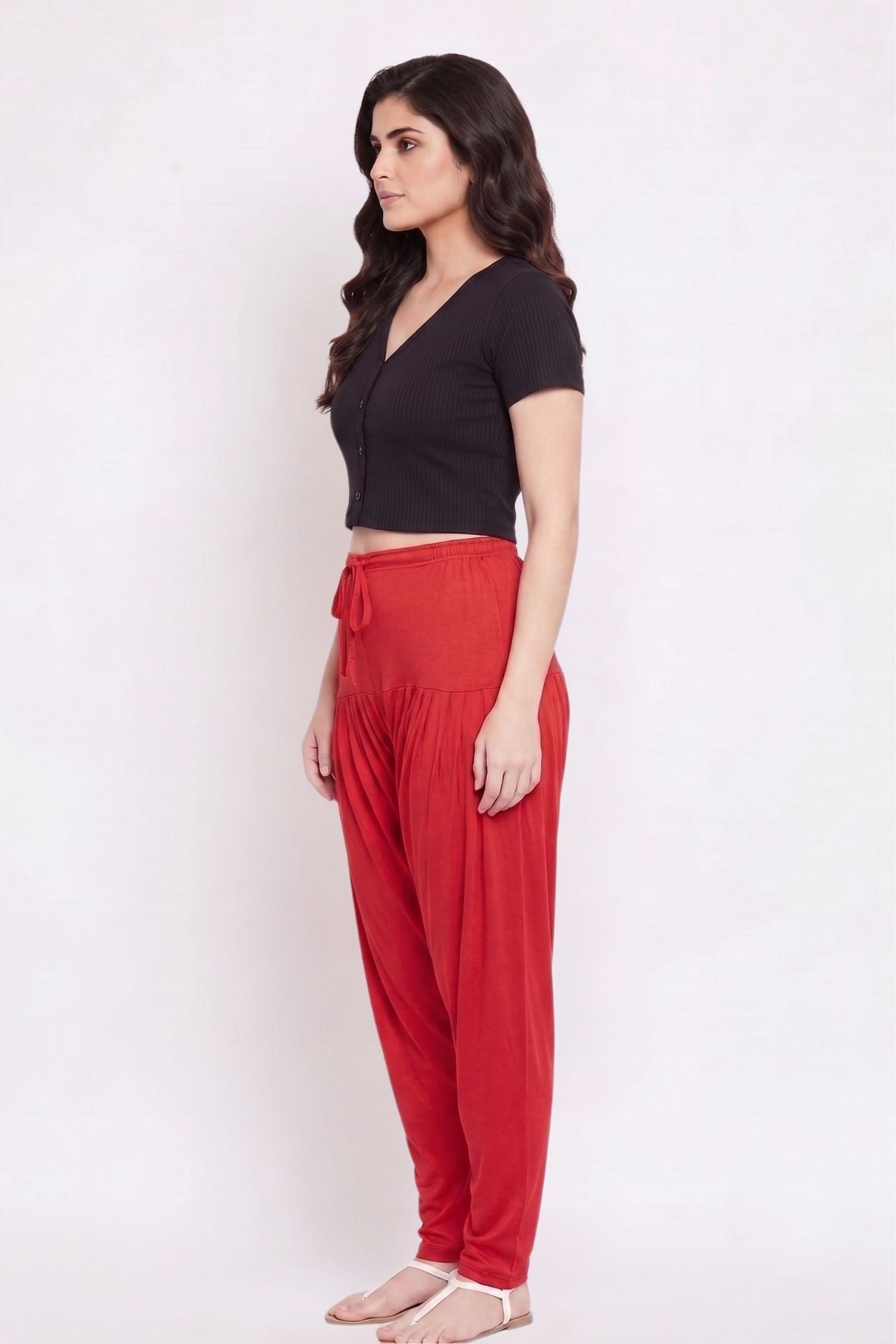 Red Plain Viscose Patiala