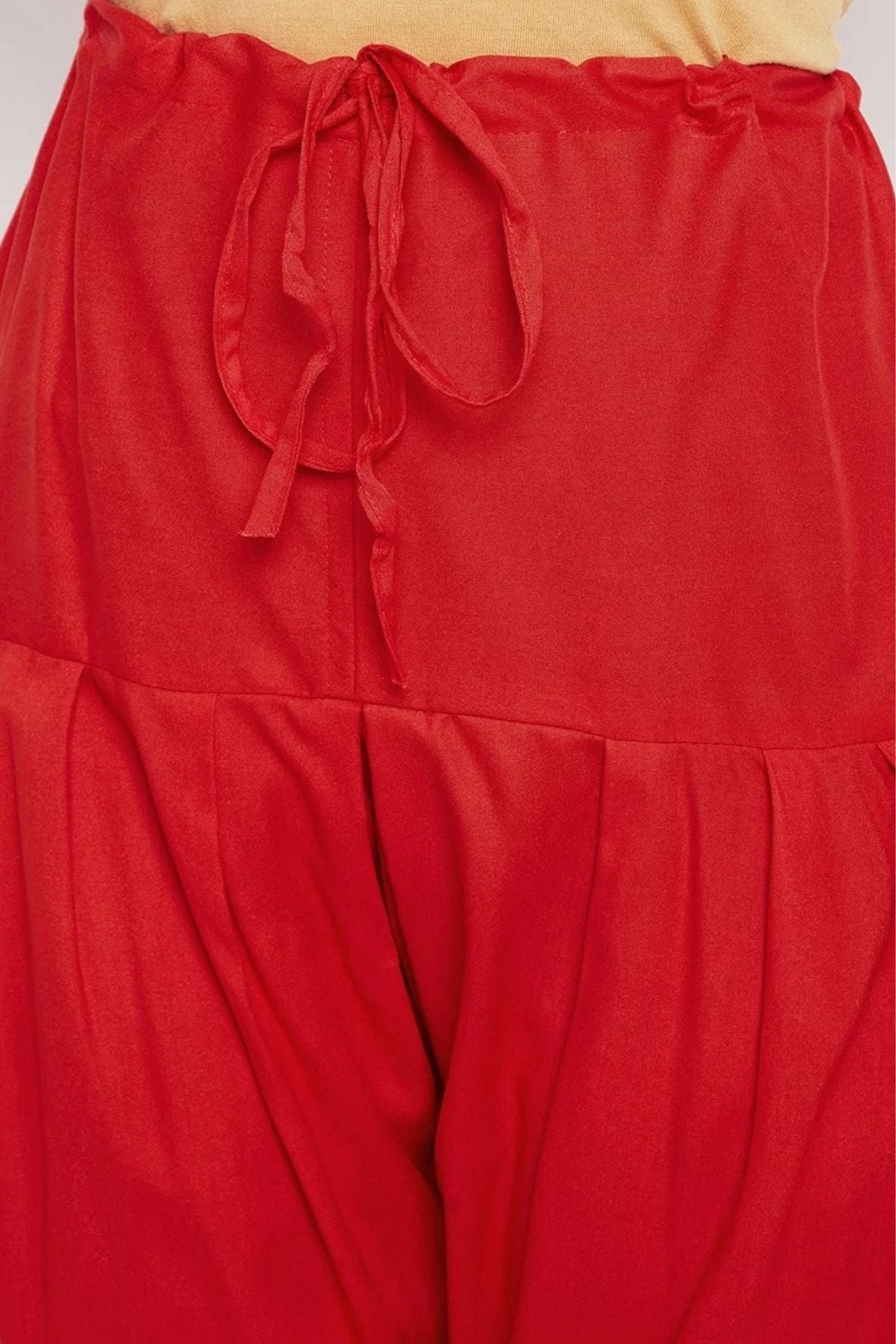 Red Rayon Plain Patiala(No Duppatta)