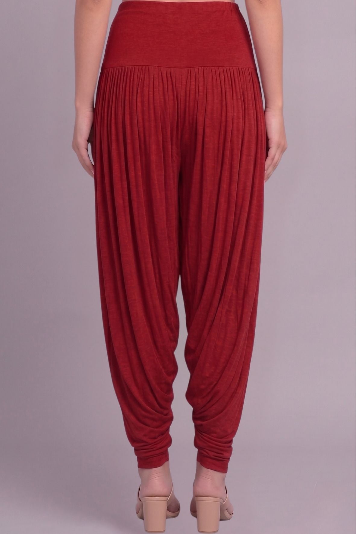 Red Viscose Plain Dhoti