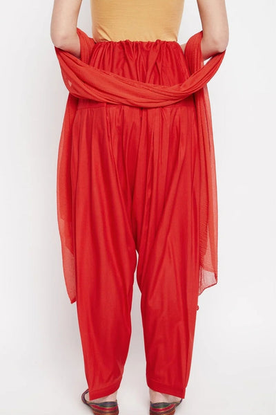 Red Rayon Plain Patiala(No Duppatta)