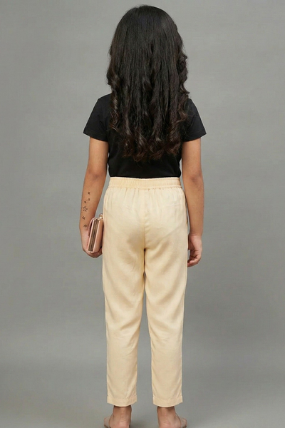 Girls Skin Colour Straight Pant
