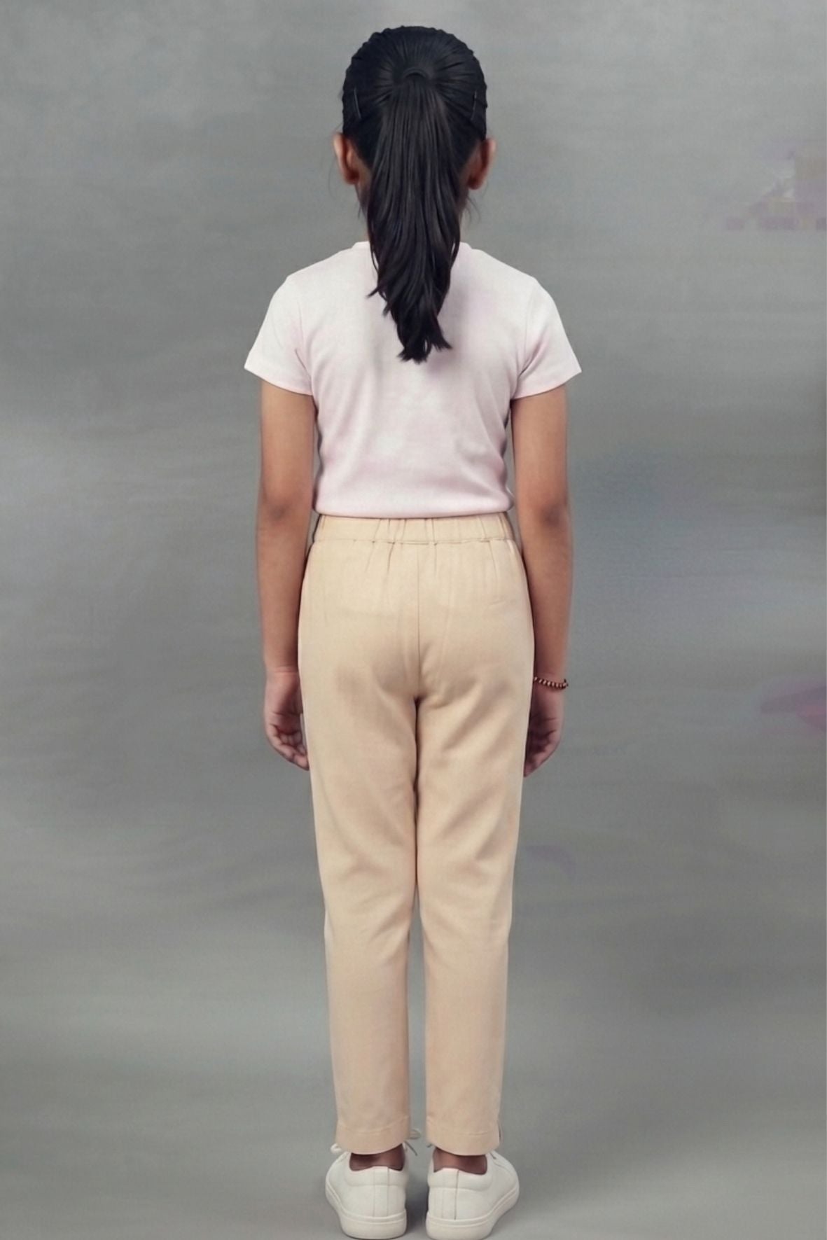 Girls Skin Colour Straight Pant