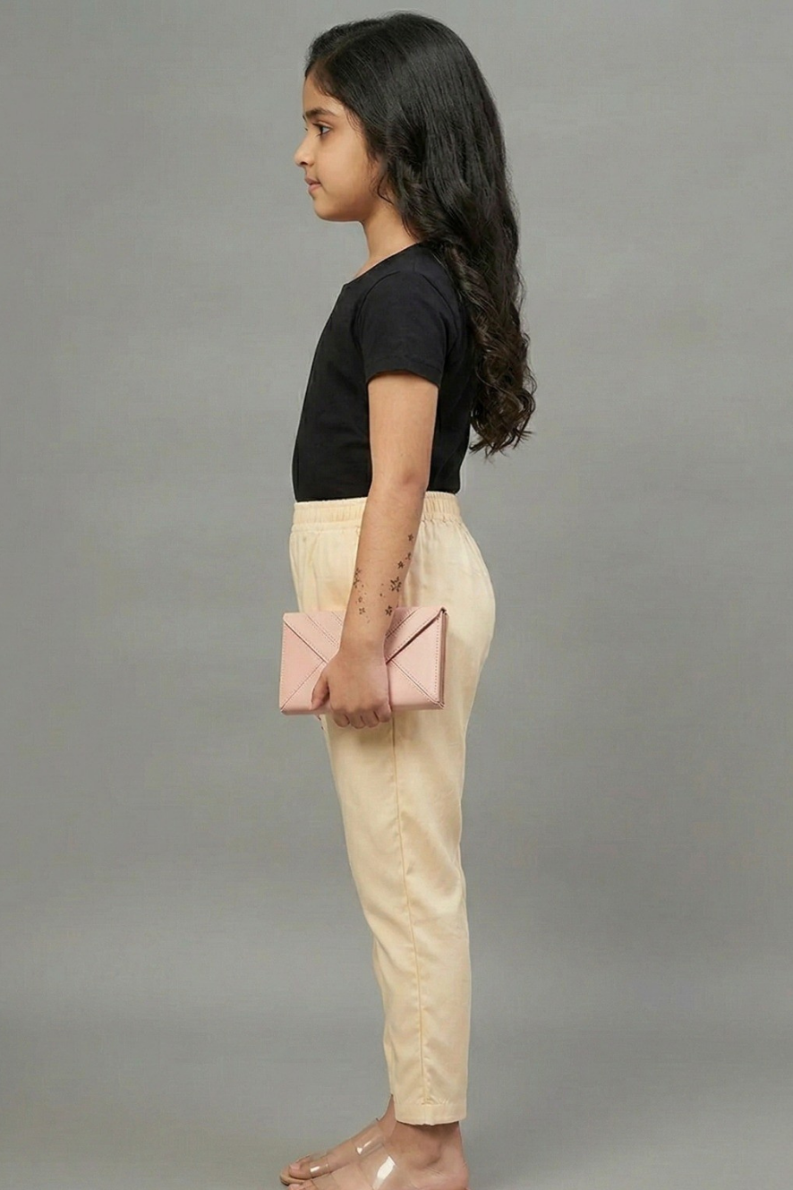 Girls Skin Colour Straight Pant