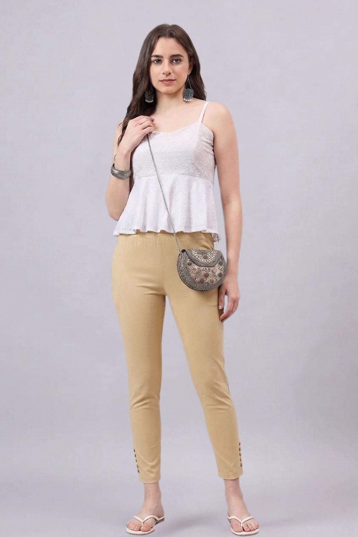 Baby Pink Regular Fit Potli Pants