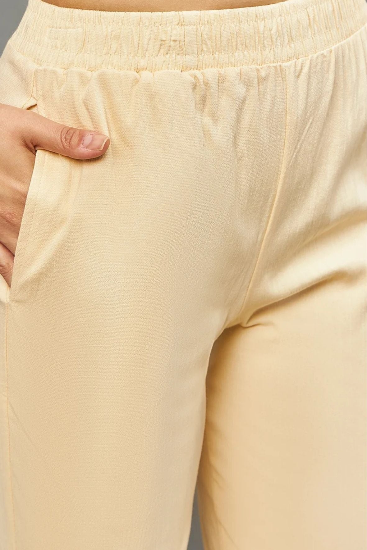 Skin Colour Straight Pant