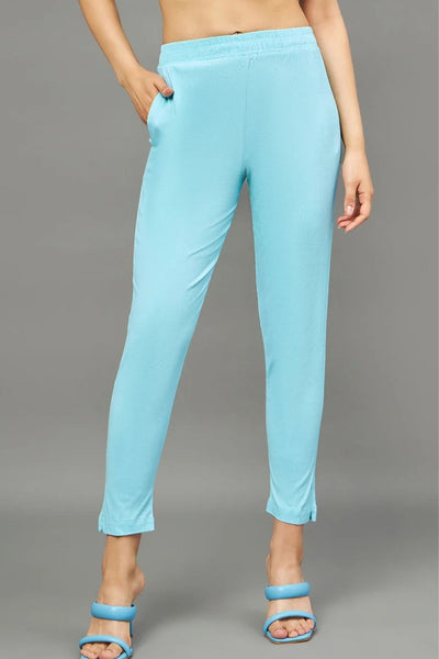 Sky Blue Colour Straight Pant
