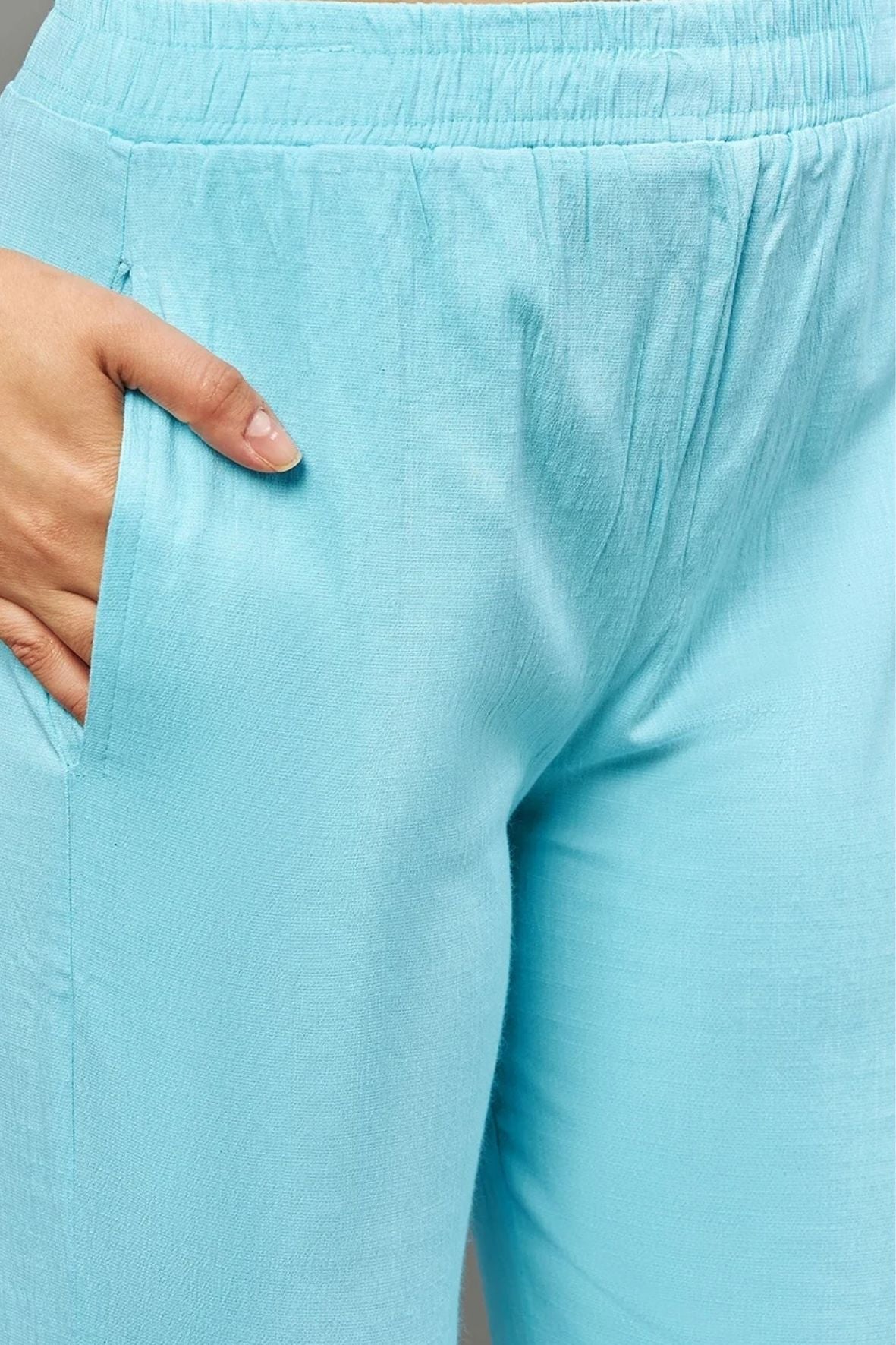 Sky Blue Colour Straight Pant