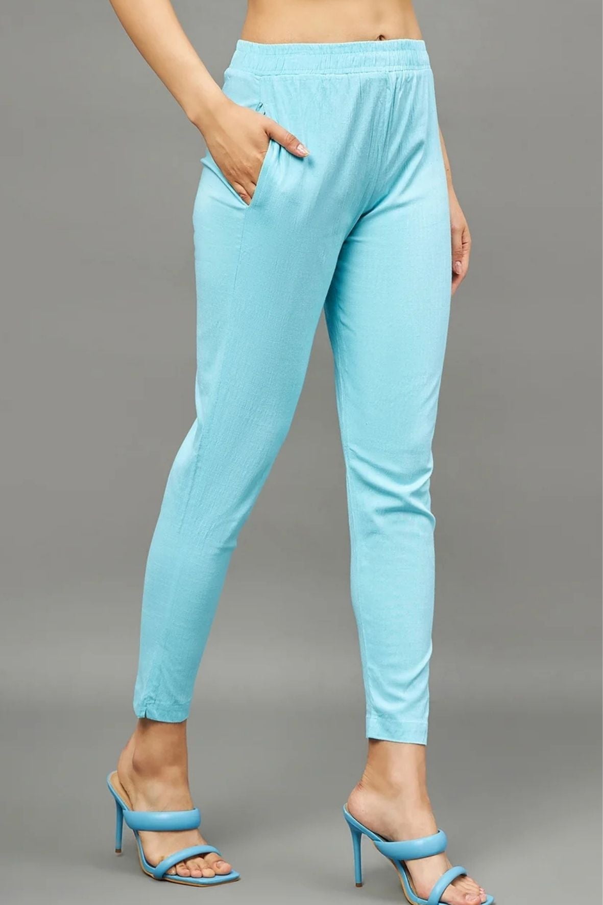 Sky Blue Colour Straight Pant
