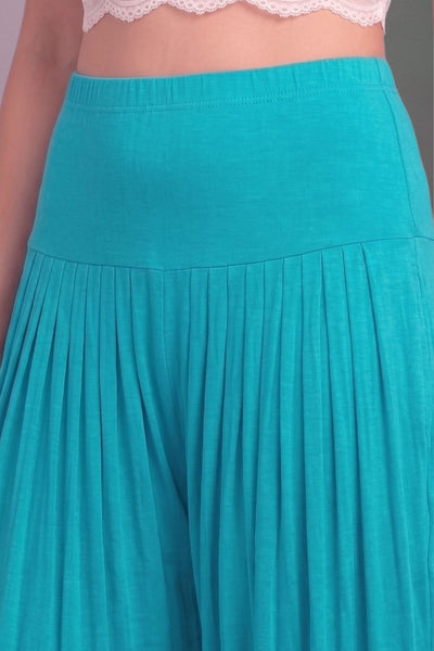 Turquoise blue Viscose Plain Dhoti