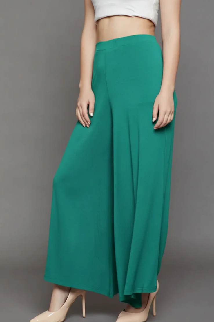 Rama Green Plain Viscose Palazzo