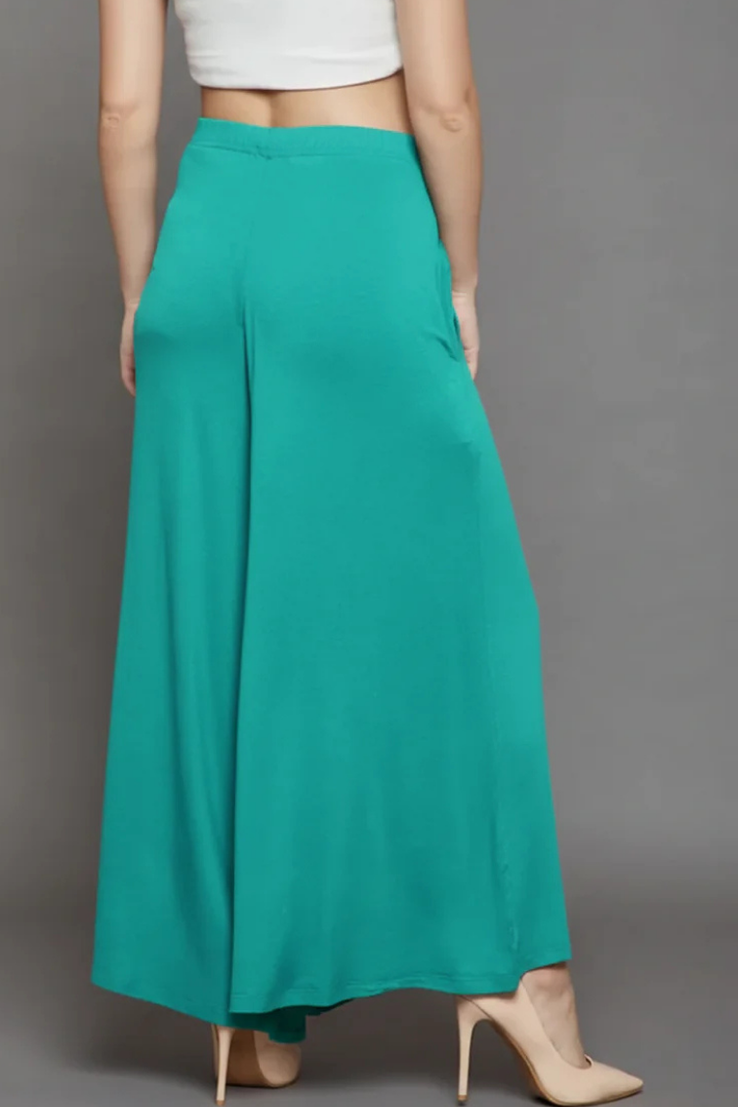 Rama Green Plain Viscose Palazzo