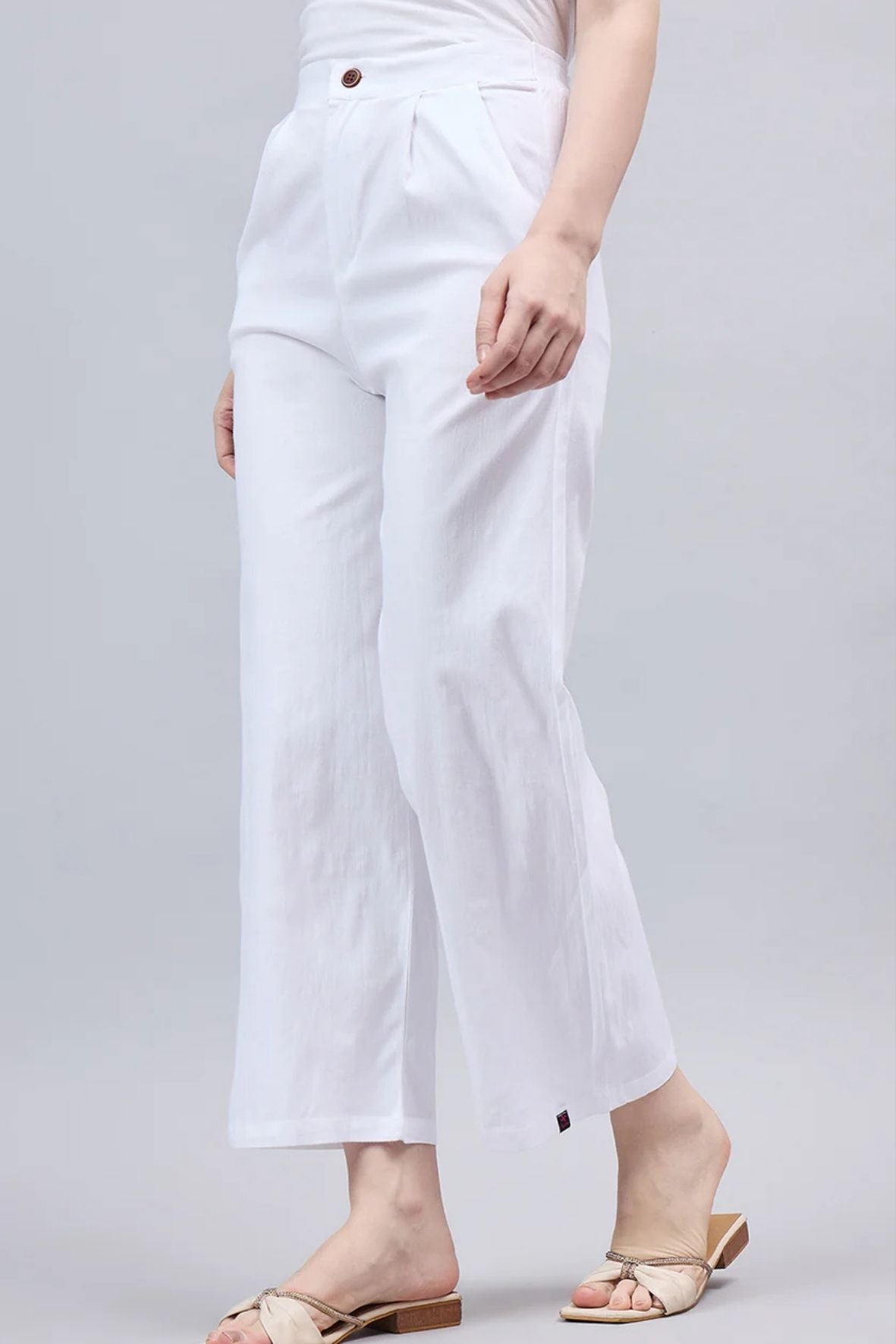 White Bell Bottom Pants