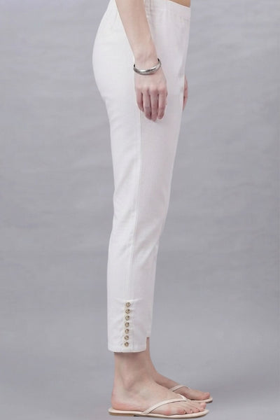 White Regular Fit Potli Pants