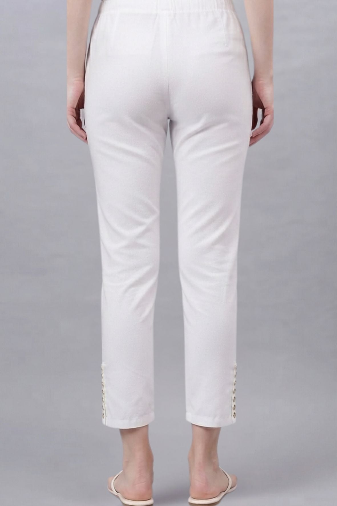 White Regular Fit Potli Pants