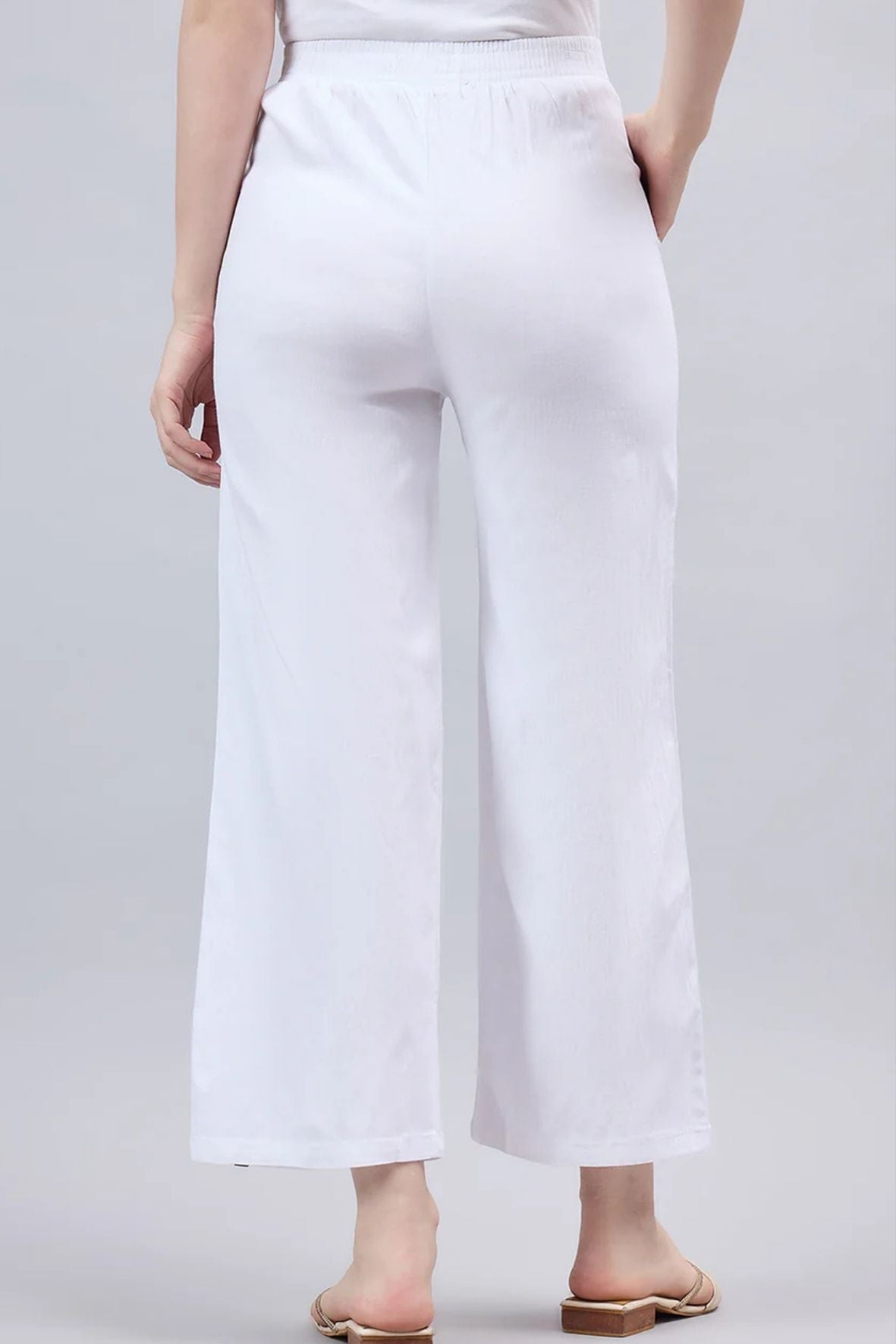 White Bell Bottom Pants