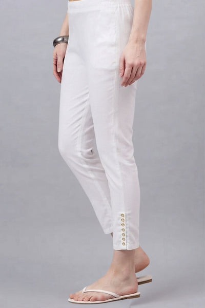 White Regular Fit Potli Pants