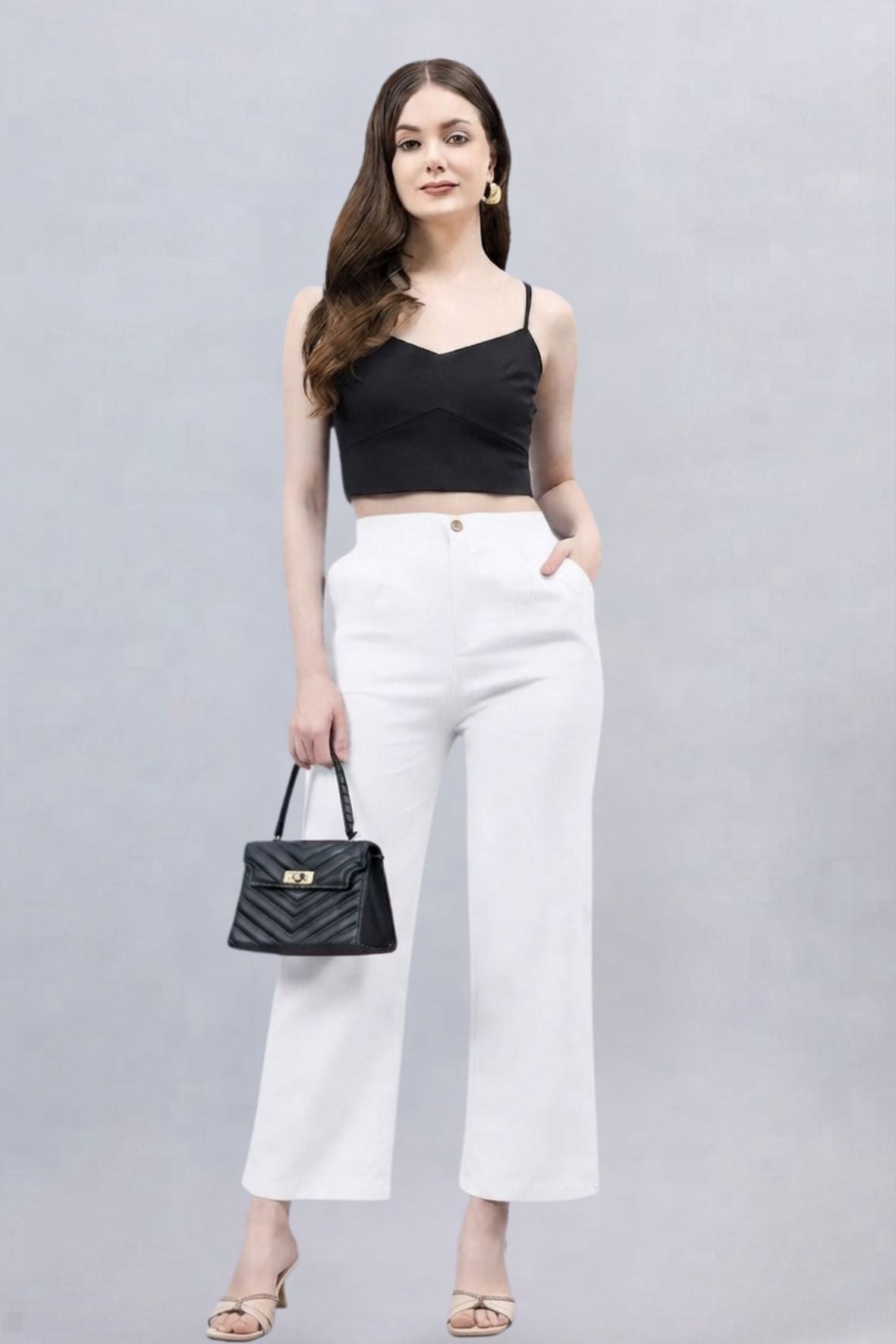 White Bell Bottom Pants