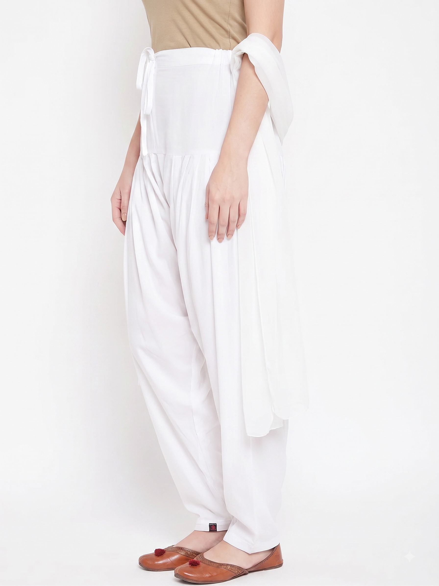 White Rayon Plain Patiala(No Duppatta)