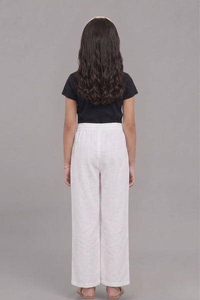 Kids White Rayon Palazzo