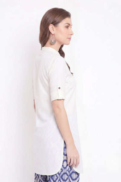 White Solid Color Kurti