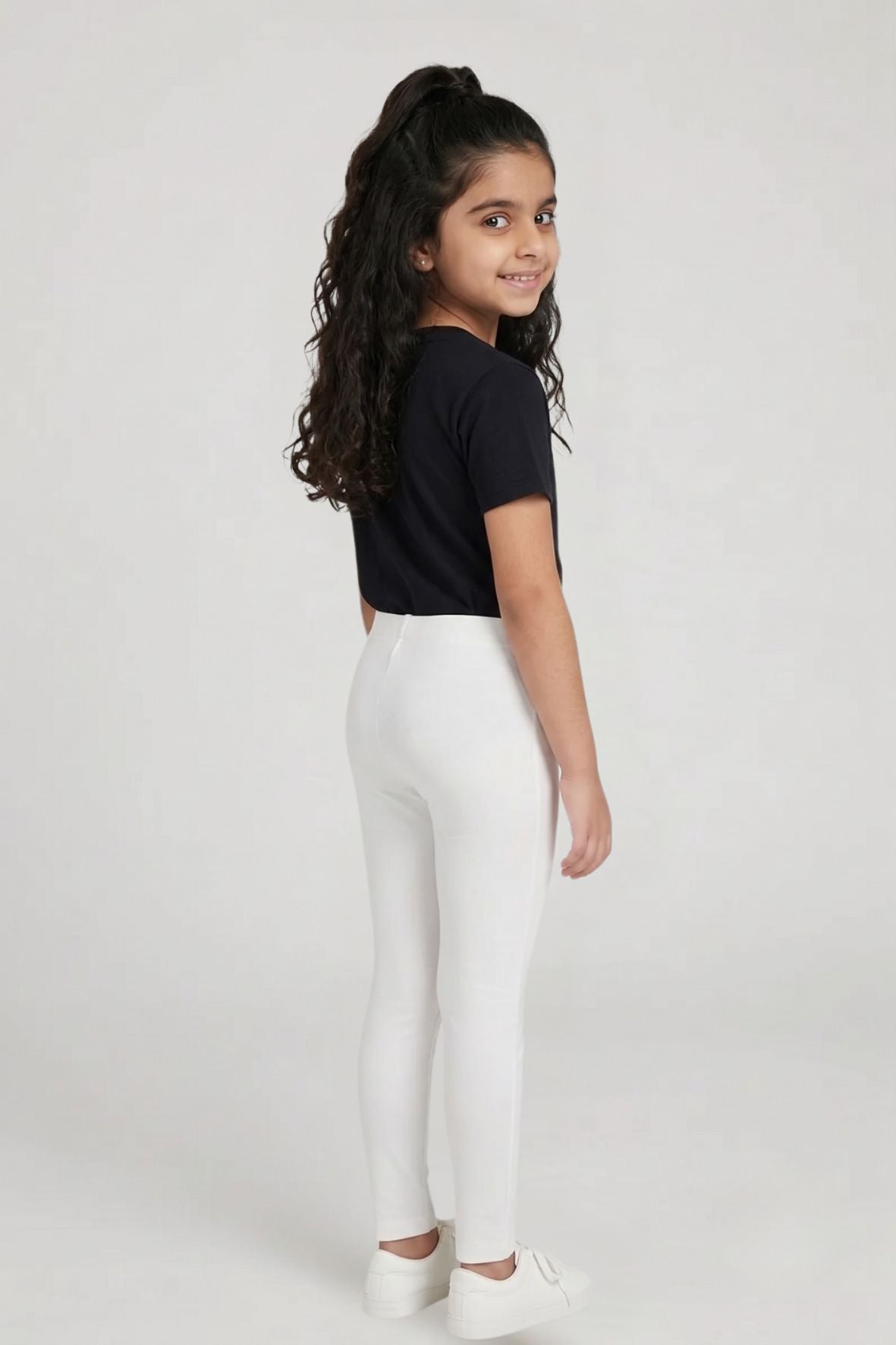 White Metallic Leggings