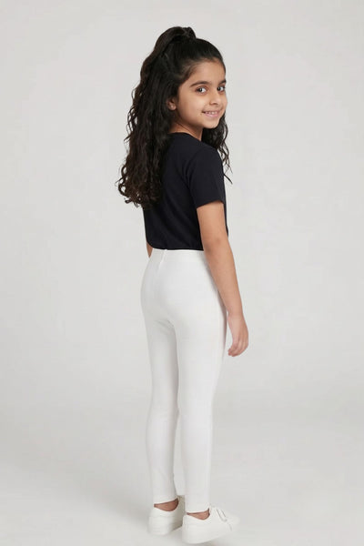 White Metallic Leggings