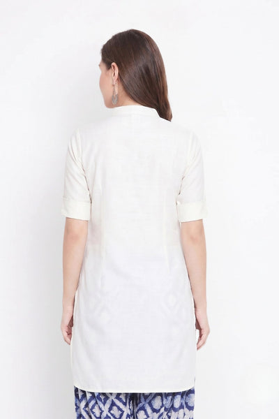 White Solid Color Kurti