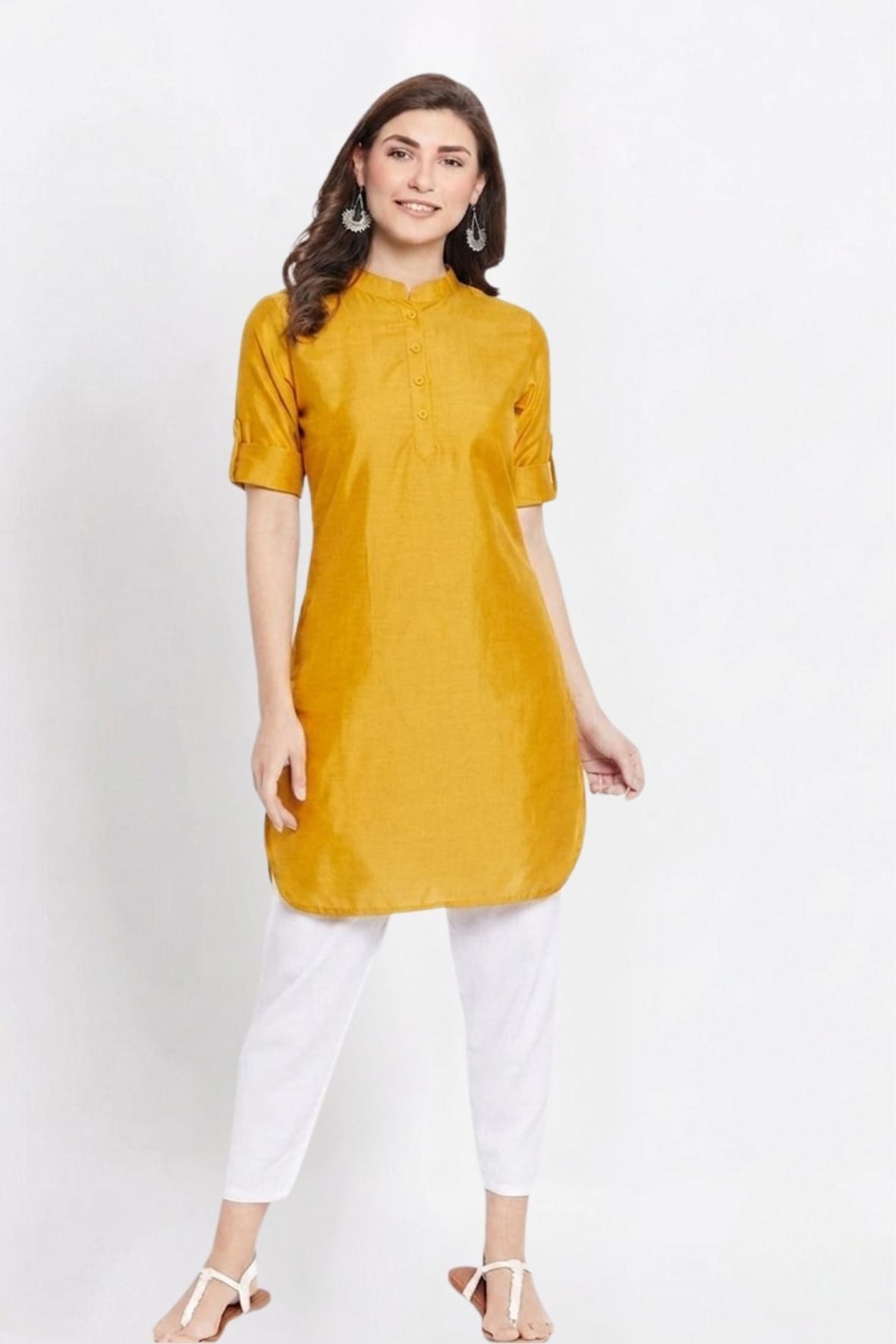 Yellow Solid Color Kurti