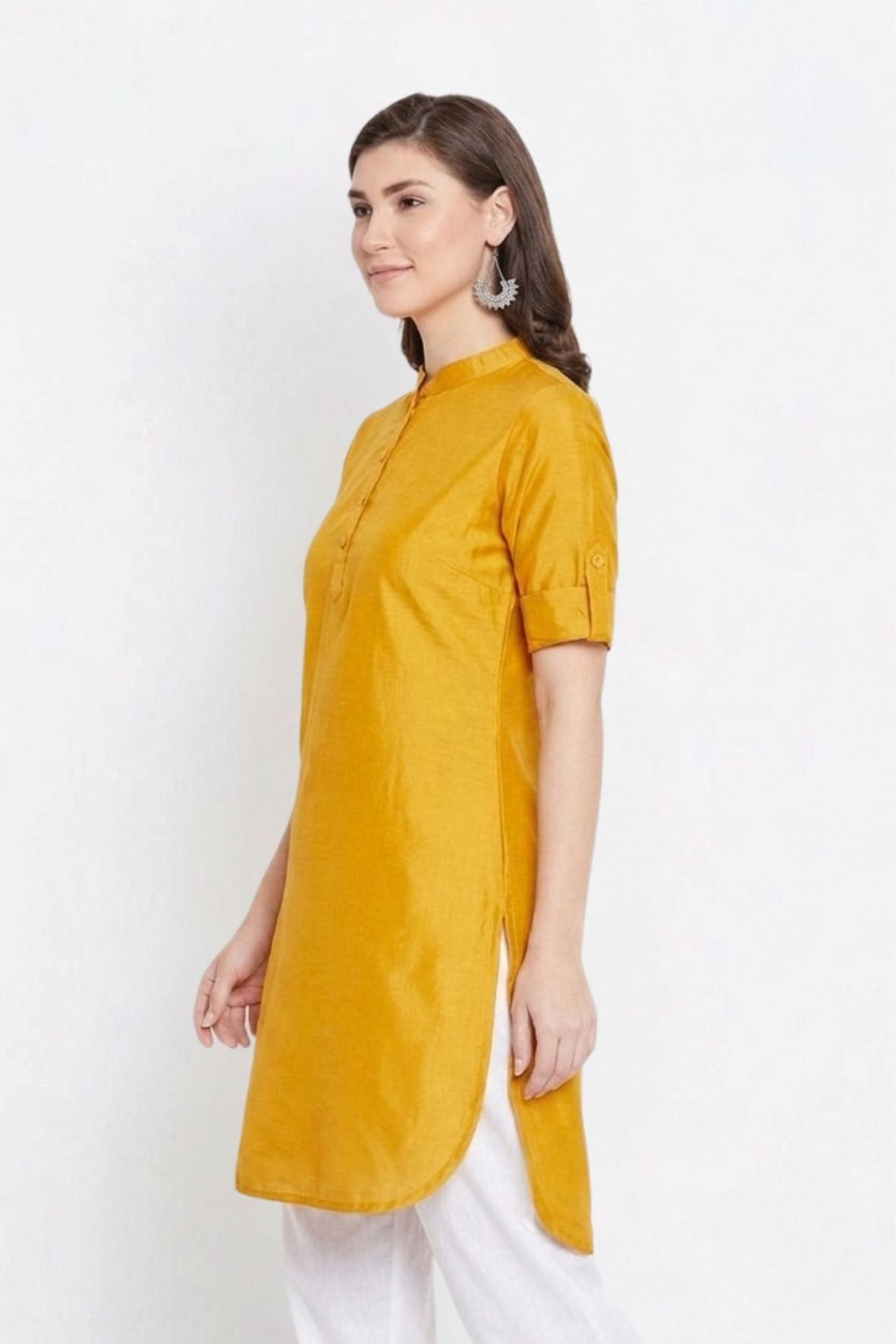 Yellow Solid Color Kurti