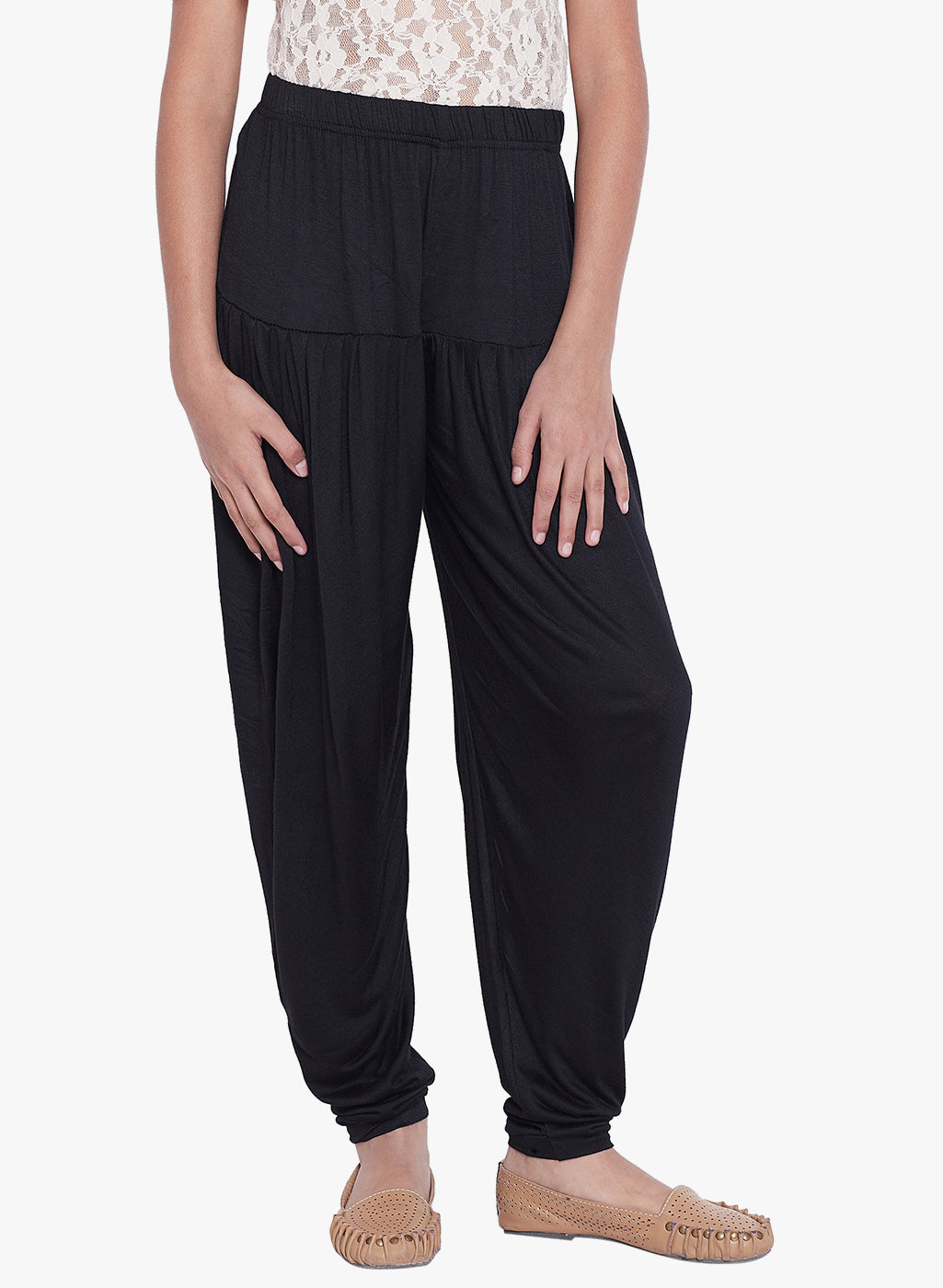 Black Viscose Dhoti Pants