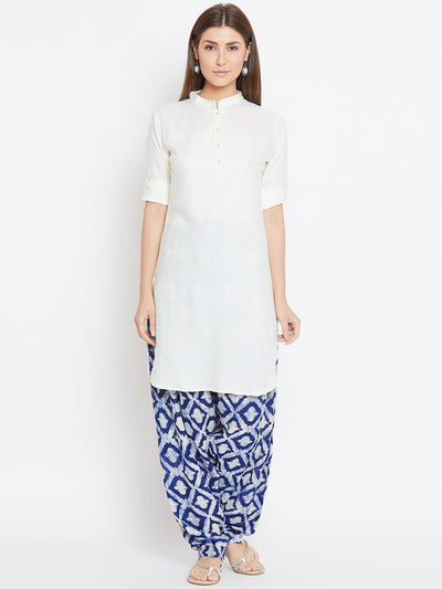 White Solid Color Kurti