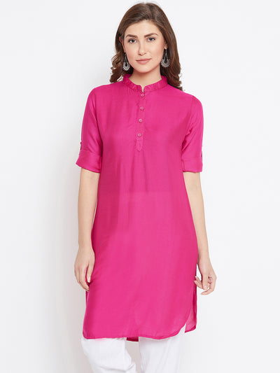 Pink Solid Color Kurti XL 36"
