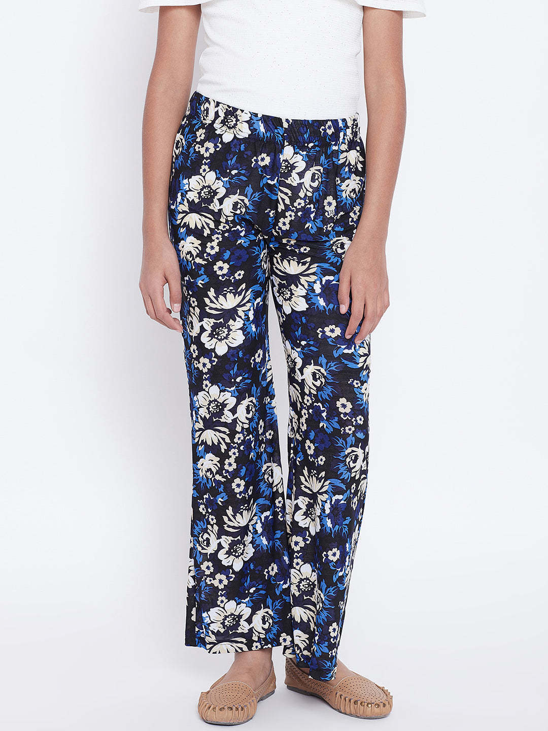 Blue Floral Printed Palazzo