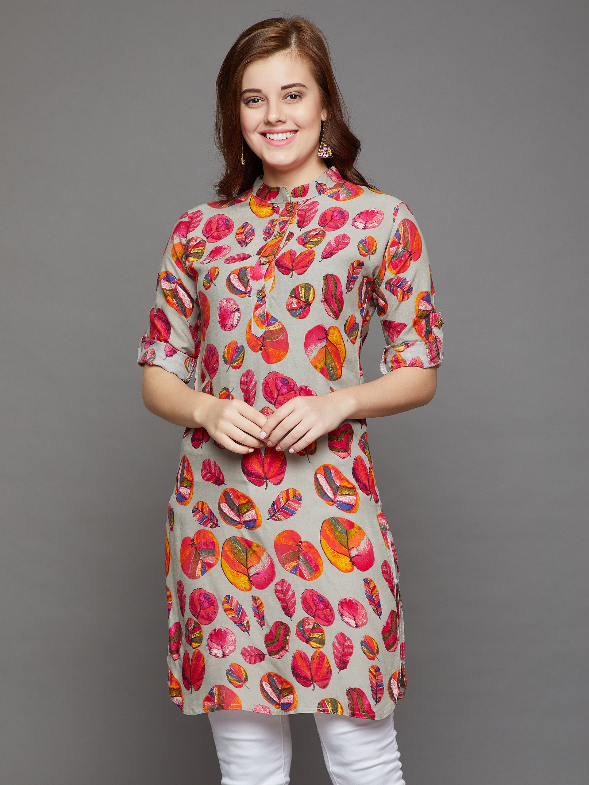Autumn Blossoms Printed Kurti