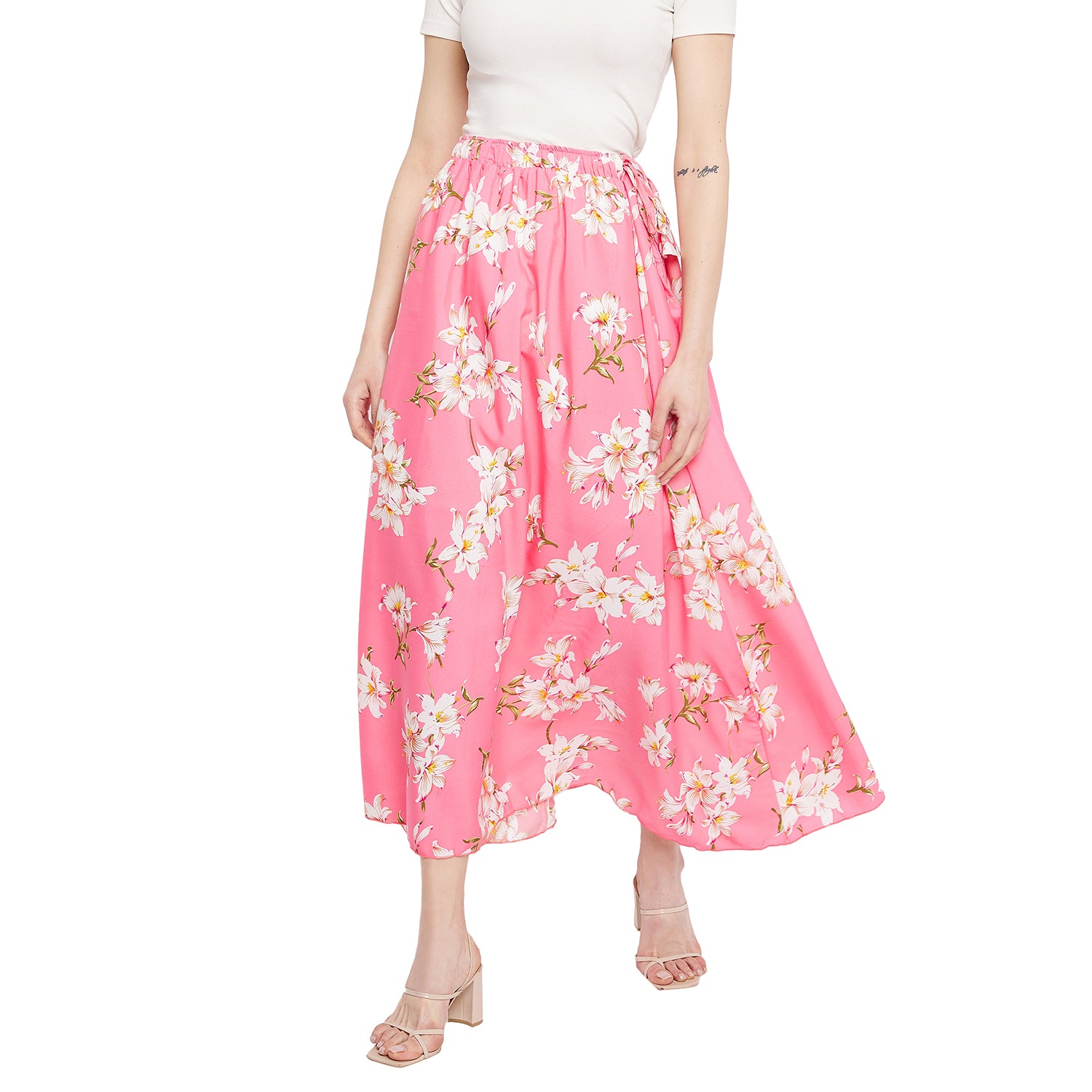 Mangolia White Pink Skirt