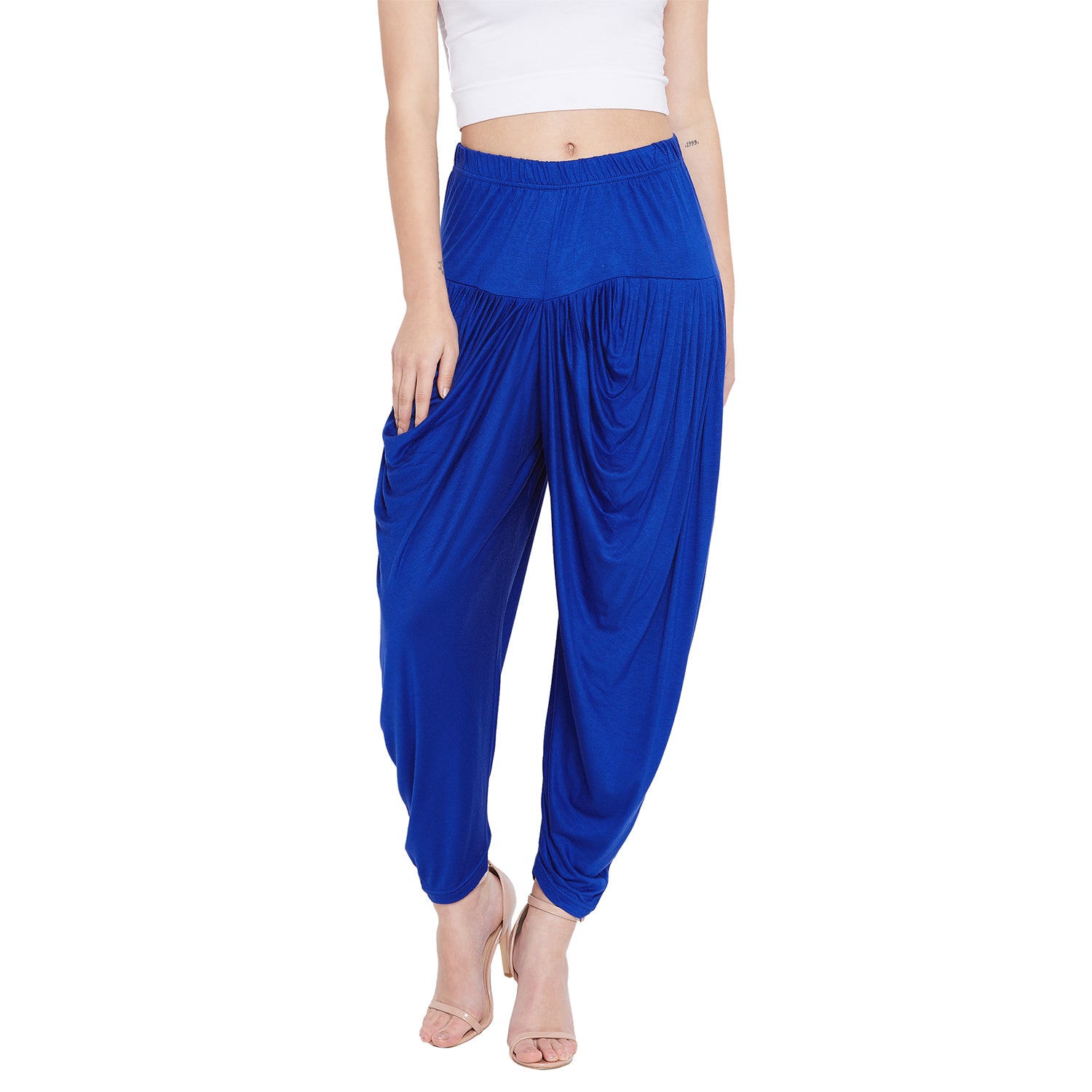 Royal Blue Viscose Plain Dhoti