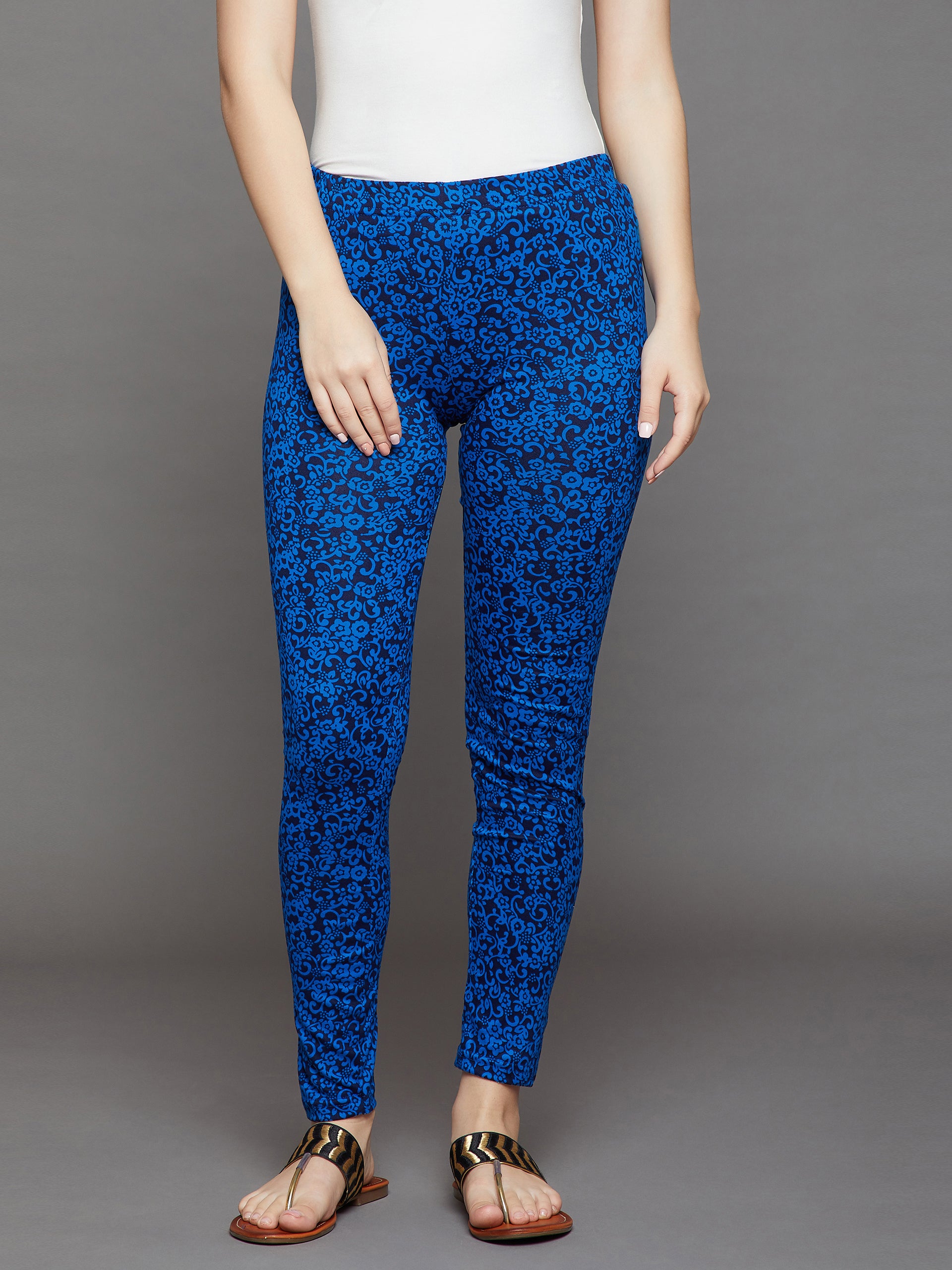 Blue Printed Legging