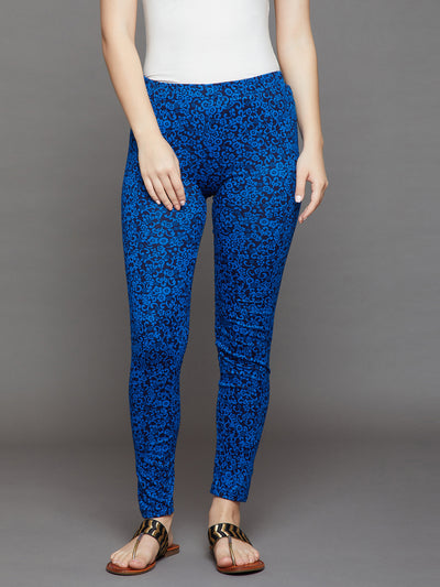Blue Printed Legging