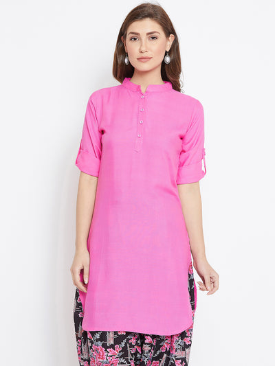 Baby Pink Solid Color Kurti 36"