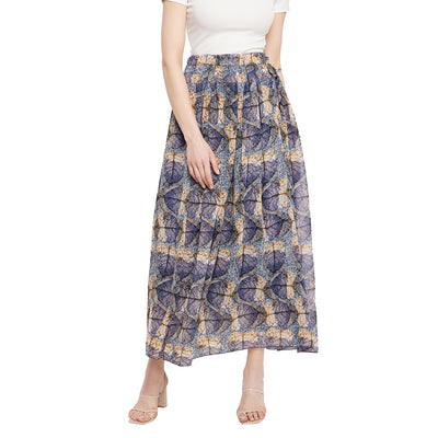 Leafy textured Pleat Skirt