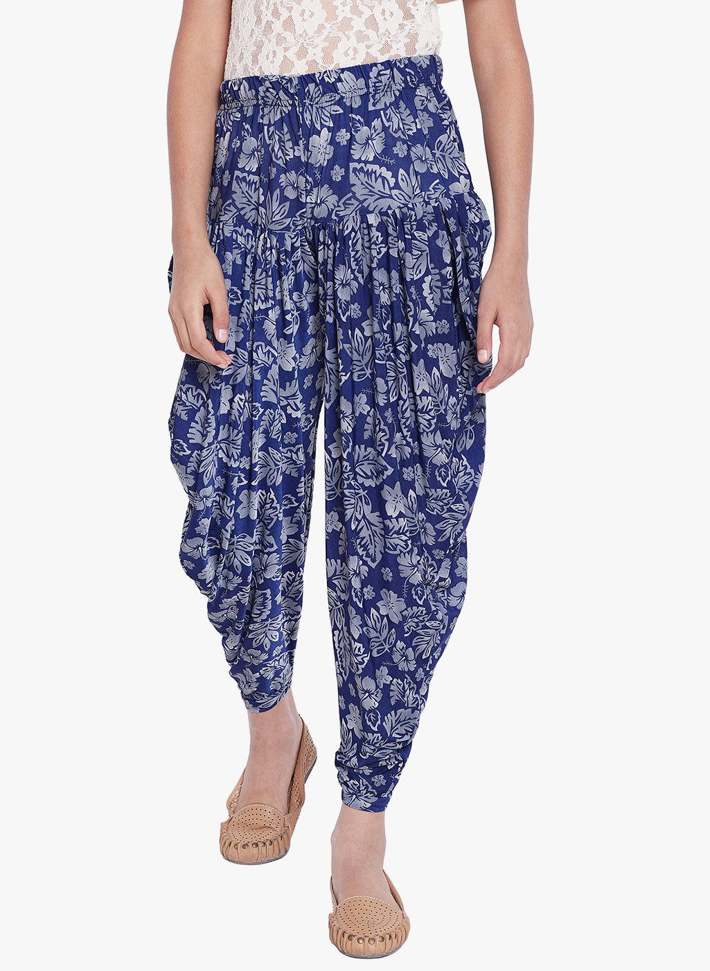 Hibiscus Printed Dhoti
