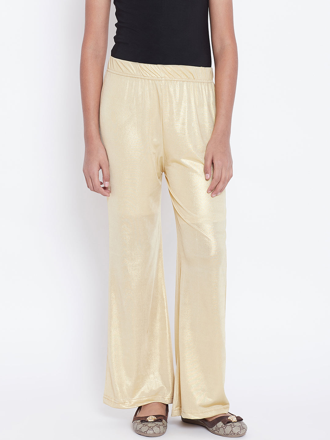 Kids Light Gold Shimmer Palazzo