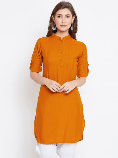 Orange Solid Color Kurti XXL 36"